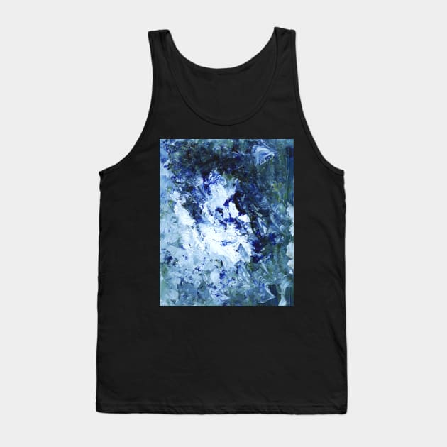 Blue Crystal Rock Abstract Art Design Tank Top by SpieklyArt